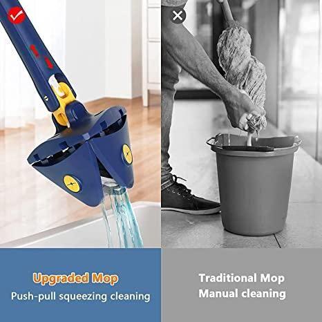 360° Rotatable Adjustable Triangle Mop with Extended Handle